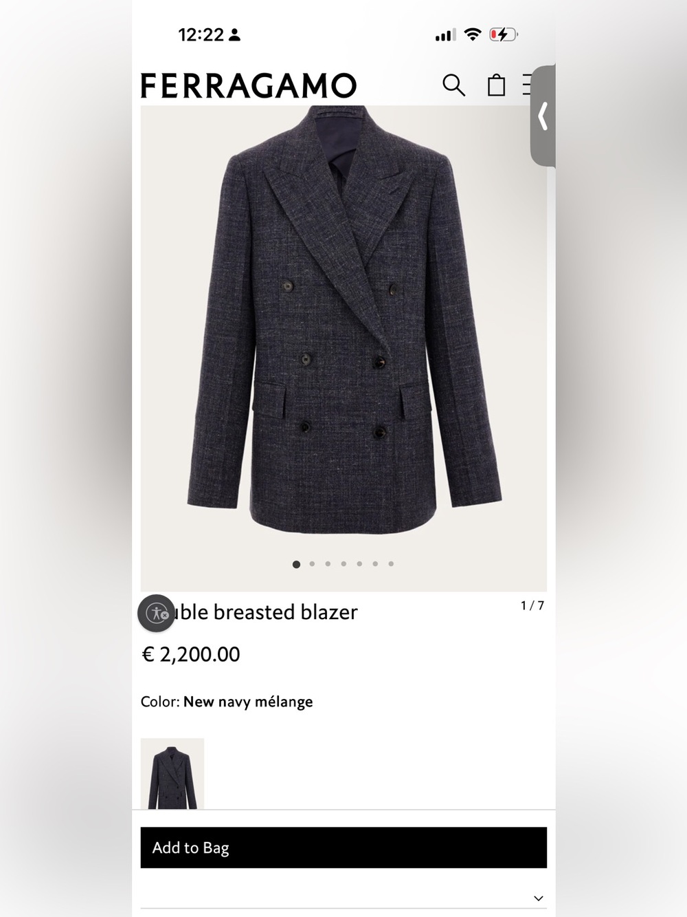 Salvatore Ferragamo Grey Tailored Wool-Blend Blazer - Picture 8 of 9
